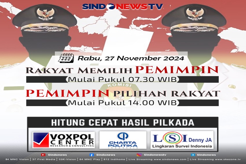 "Menyaksikan Proses Pemilihan Pemimpin oleh Rakyat di SINDONEWS TV dan SINDOnews.com Hari Ini"