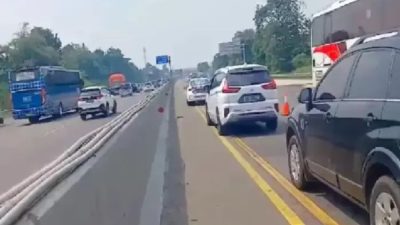 Implementasi Contraflow di Tol Jakarta-Cikampek KM 55-65