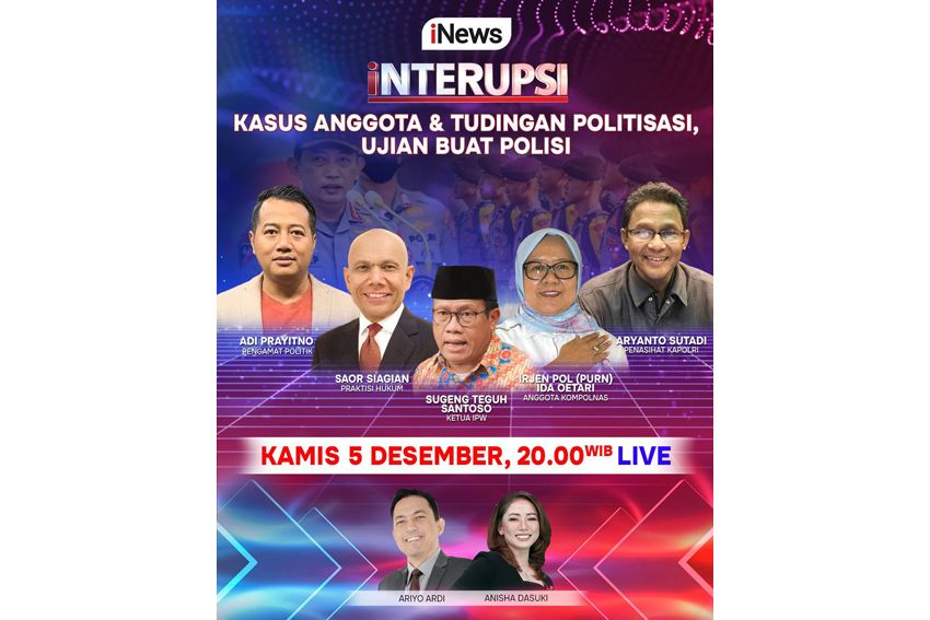 Ujian Polisi dalam INTERUPSI Kasus Anggota & Tudingan Politisasi: Ariyo Ardi dan Anisha Dasuki di iNews Live