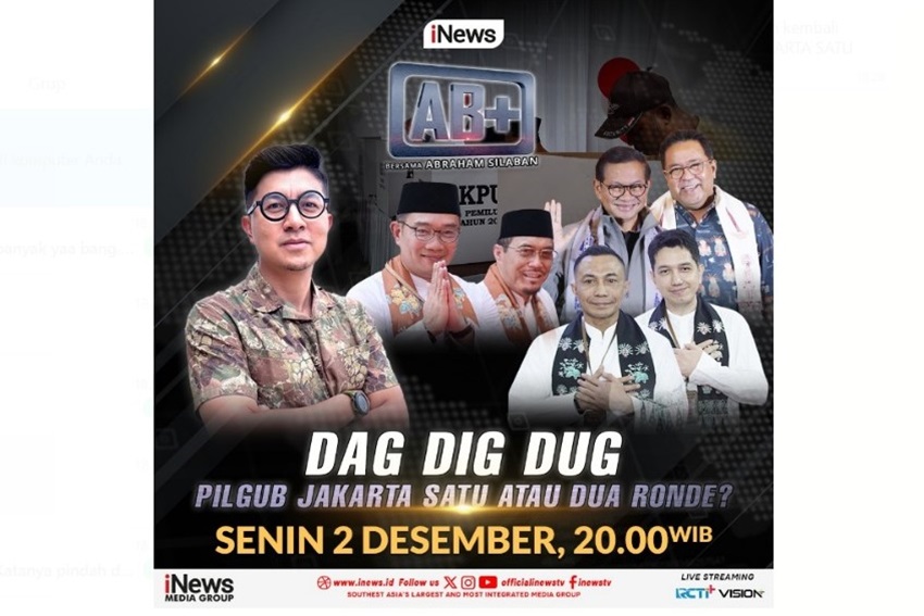 "Debat Pilgub Jakarta: Satu atau Dua Ronde? Bersama Abraham Silaban, Saksikan Malam Ini Pukul 20.00 WIB hanya di iNews"