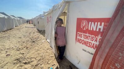 INH Mendirikan Ratusan Tenda Baru di Kamp Al-Mawasi Gaza Selatan