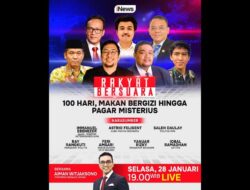 Nikmati Perayaan 100 Hari Rakyat Bersuara dengan Aiman Witjaksono, Immanuel Ebenezer, dan Ray Rangkuti, Live di iNews: Dari Makanan Bergizi hingga Pagar Misterius